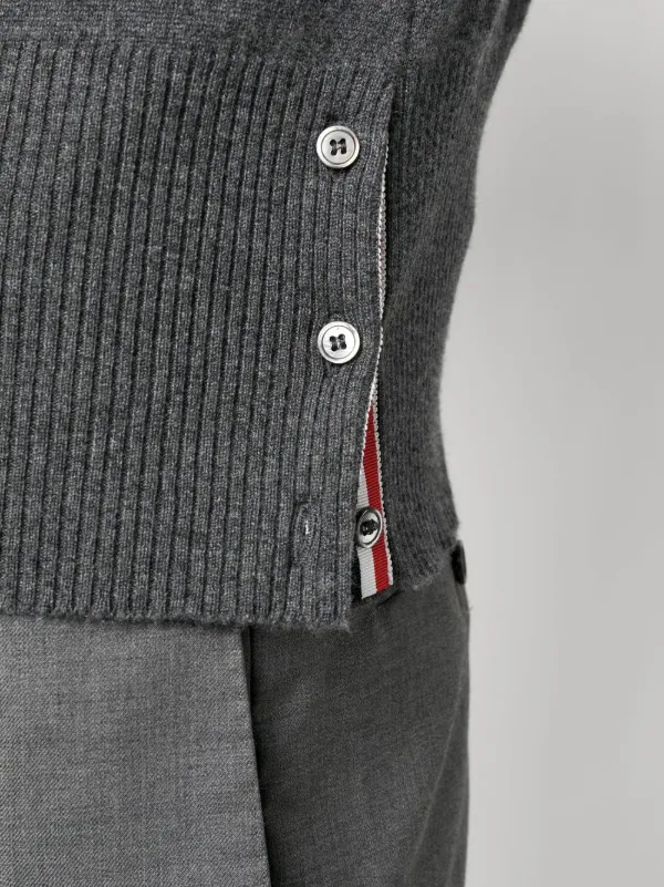 Thom Browne ストライプディテール ニットベスト | グレー