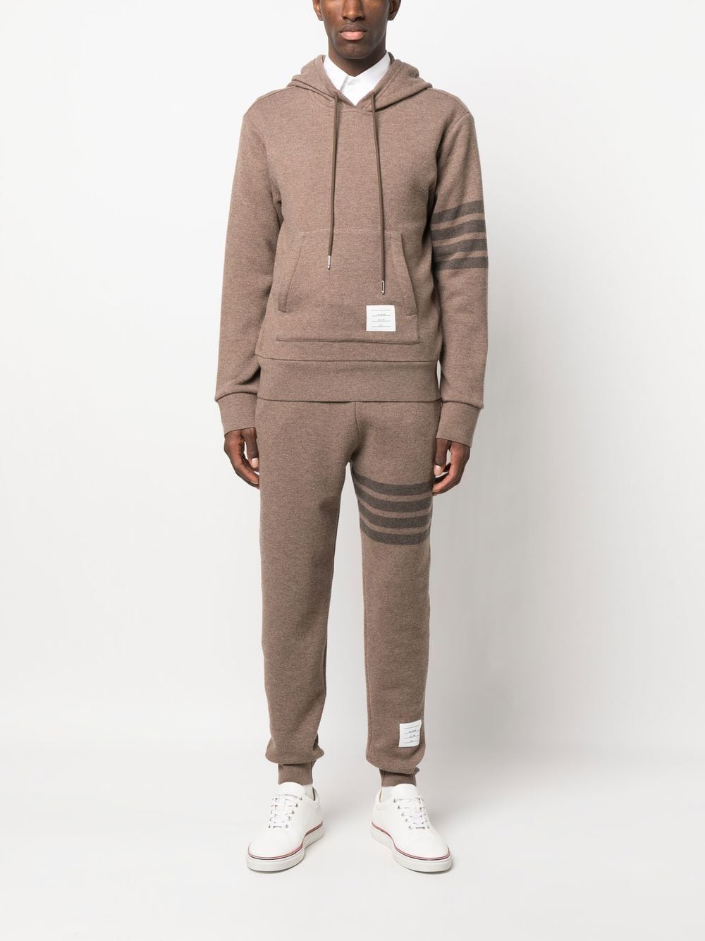 Thom Browne Gebreide hoodie - Bruin