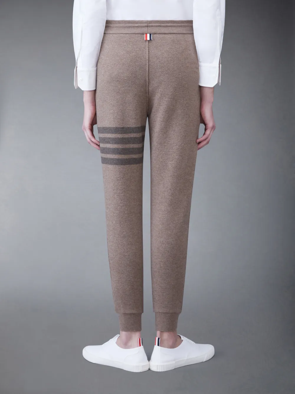Thom Browne Wool Loopback 4-bar Sweatpants In Brown