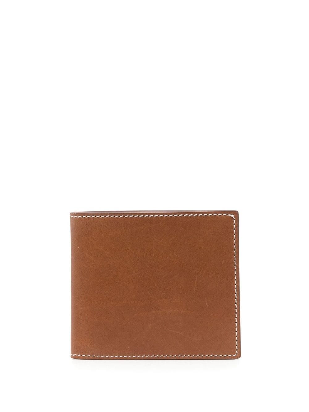 Shop Thom Browne Bi-fold Leather Wallet In Neutrals