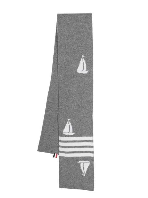 Thom Browne sail-motif merino wool scarf