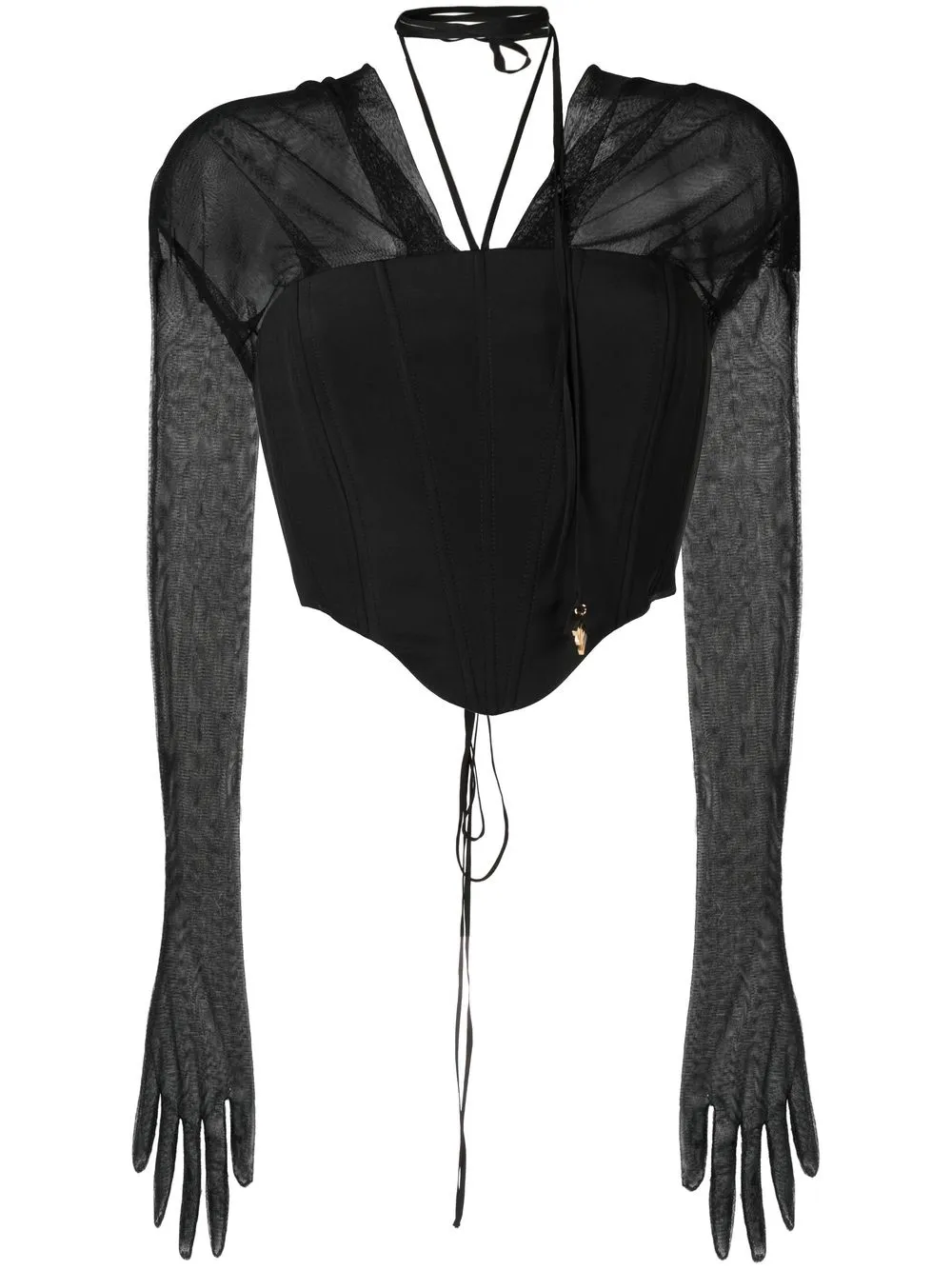 

MANURI cropped corset blouse - Black