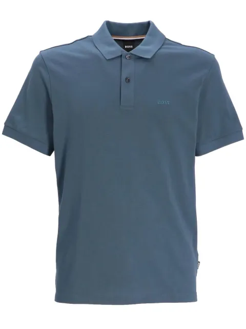 BOSS Camisa polo de algodão com logo bordado