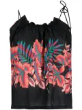 PINKO tropical-print muslin top - Black