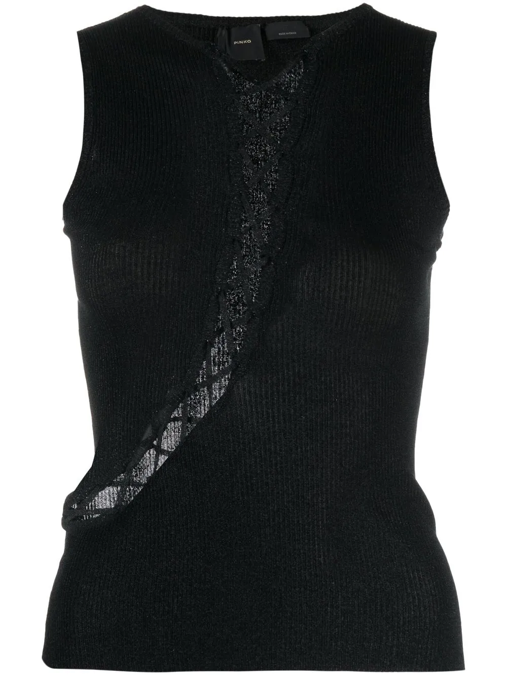 

PINKO cut-out detail knitted top - Black