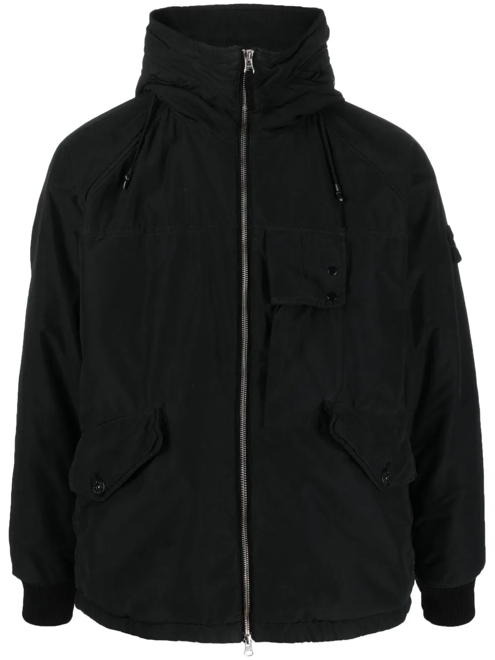 

Stone Island patch-pocket hooded jacket - Black