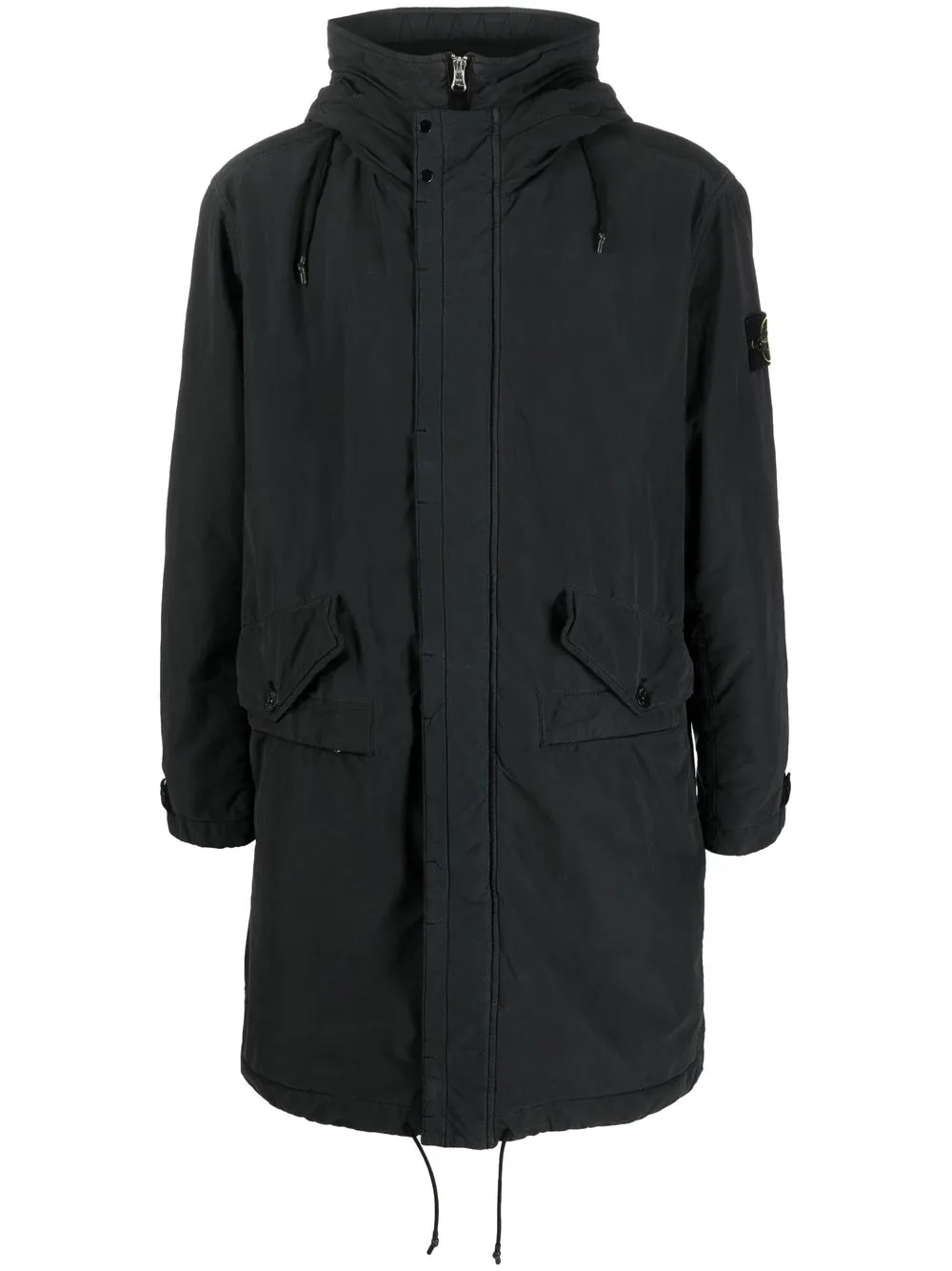 

Stone Island hooded logo-patch coat - Grey