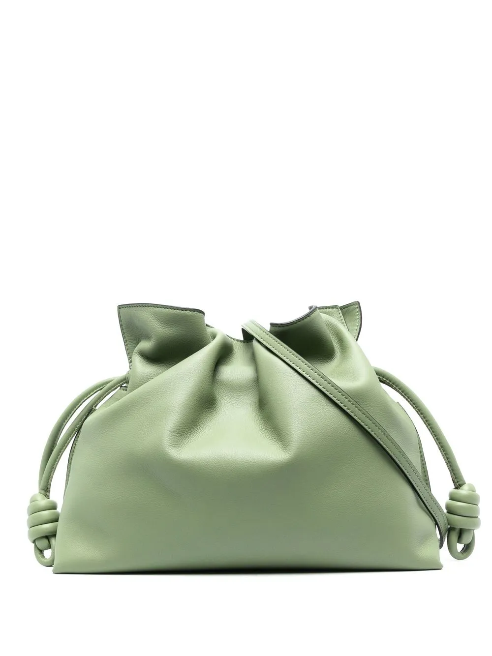 

LOEWE Flamenco drawstring leather clutch - Green