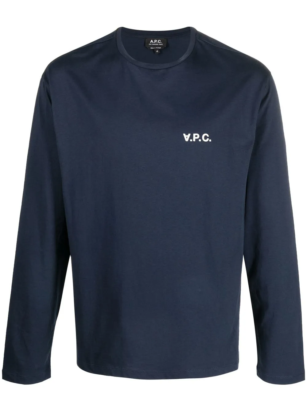 

A.P.C. logo-print long-sleeve T-shirt - Blue