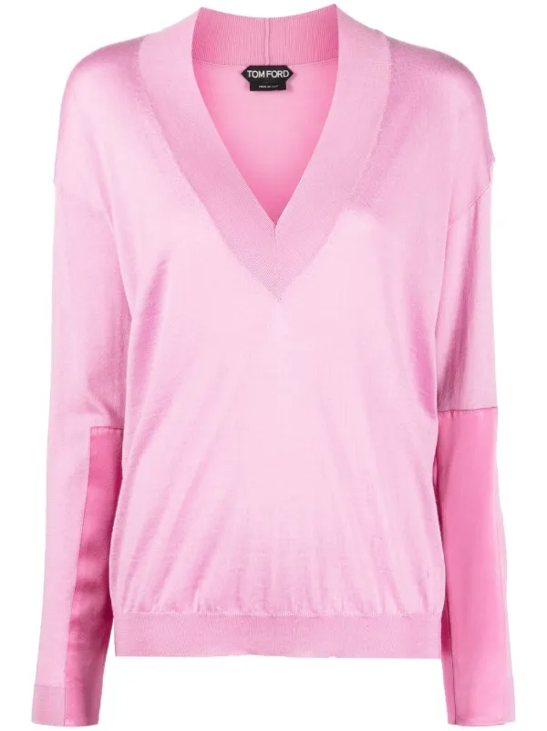 Tom Ford Fine-knit Panelled Top in Pink