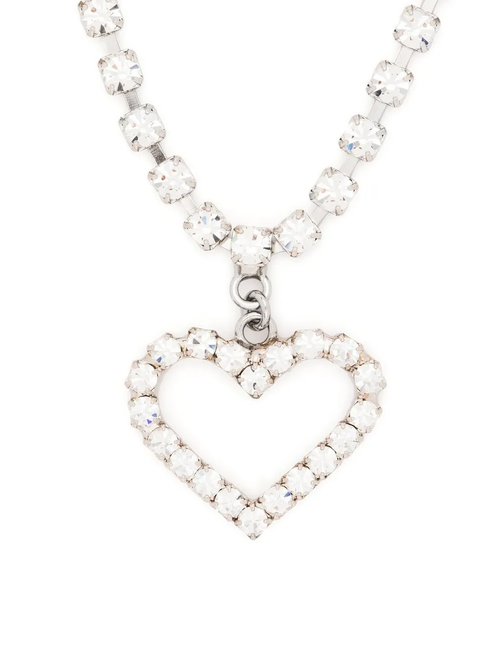 

Alessandra Rich crystal heart necklace - Silver