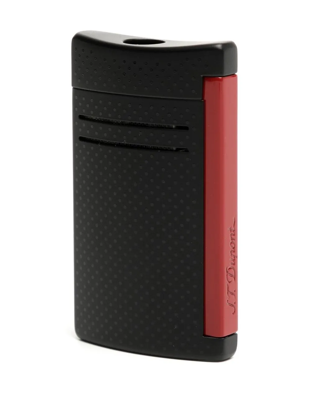 St Dupont Engraved-logo Polka Dot Lighter In Schwarz