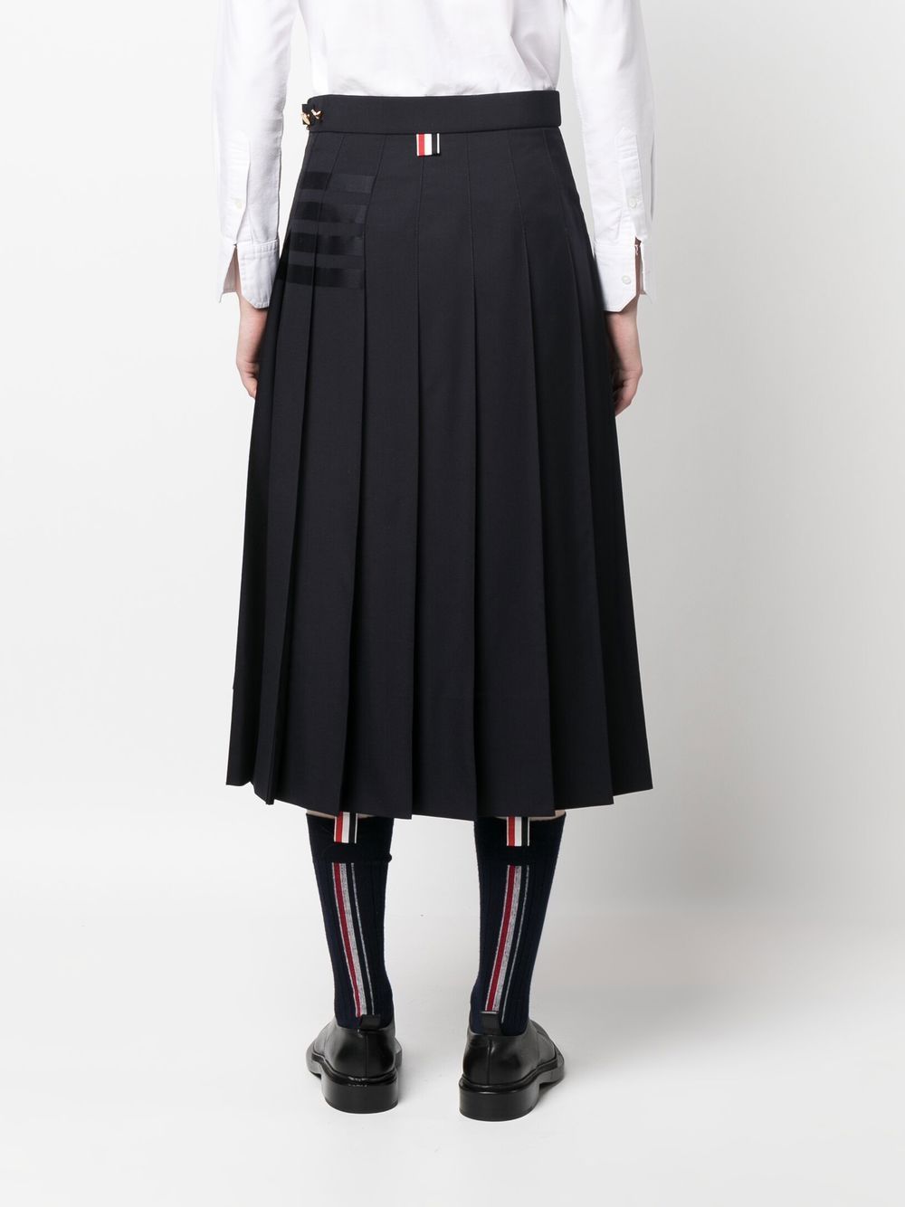 Shop Thom Browne Mid-length Pleated Skirt In Blue