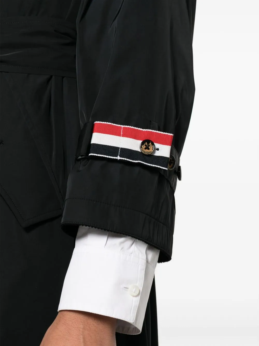 Shop Thom Browne Belted Single-breasted Coat In Black