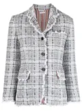 Thom Browne crochet-trim single-breasted blazer - Grey