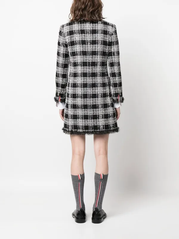 Thom Browne Chesterfield Tweed Midi Dress | Black | FARFETCH