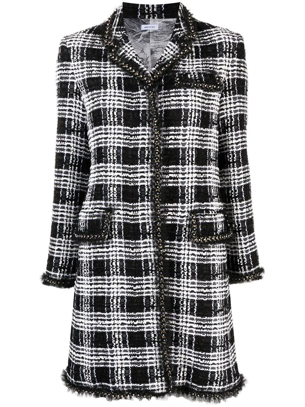 Thom Browne Chesterfield Tweed Midi Dress In Black