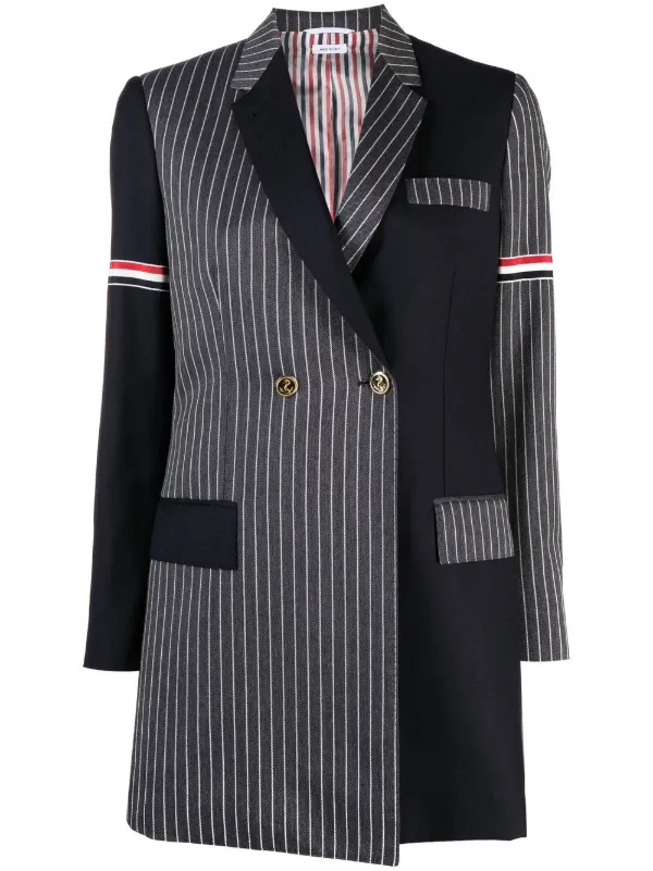 Thom Browne パッチワーク ダブルジャケット | ブルー | FARFETCH JP