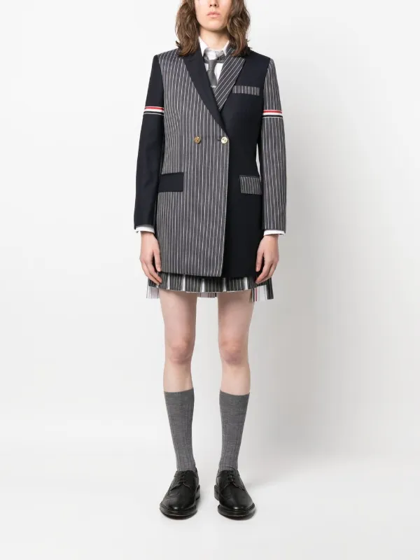 Thom Browne パッチワーク ダブルジャケット | ブルー | FARFETCH JP