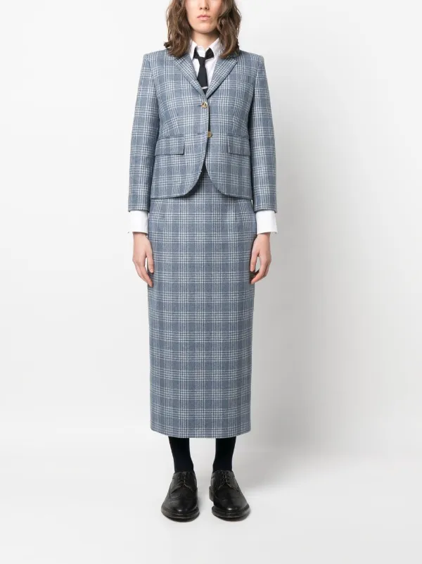 Plaid midi outlet skirt suit