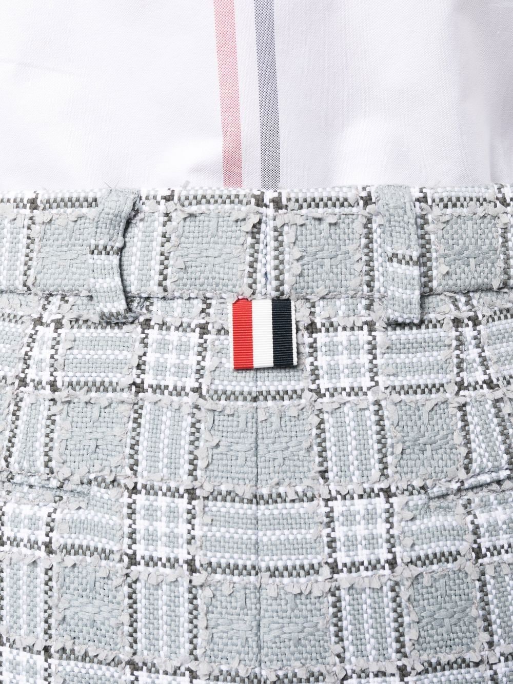 Shop Thom Browne Plaid-check Print Mini Skirt In Grey