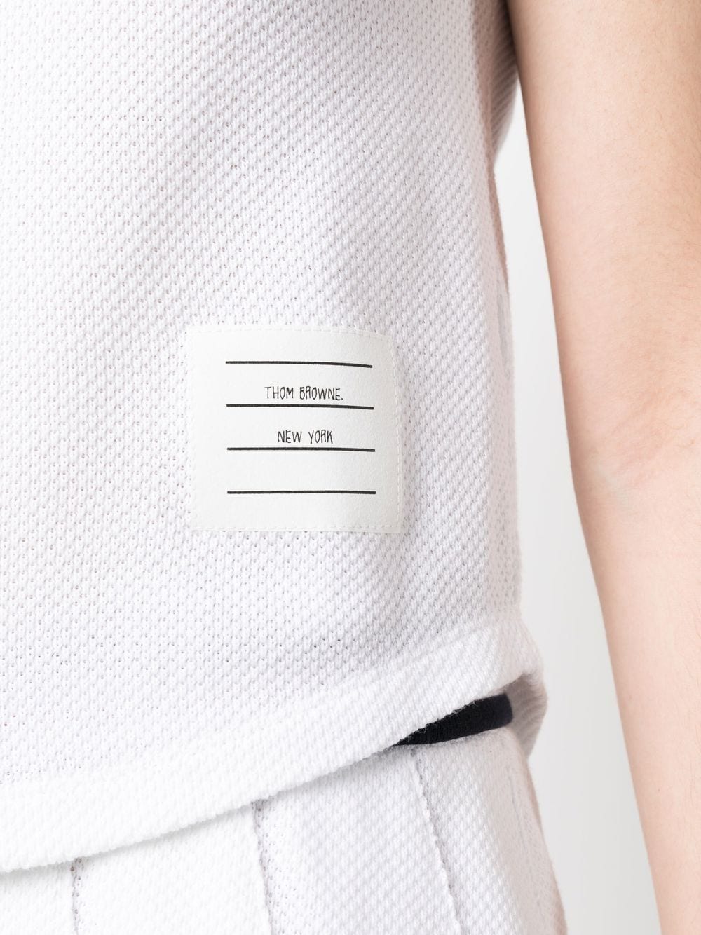 Shop Thom Browne Sleeveless Polo Shirt In White