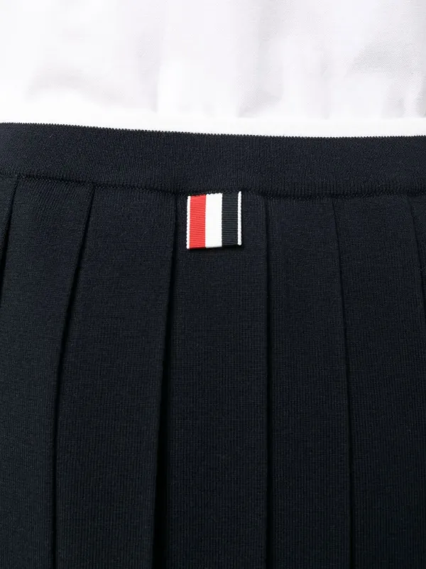 【関税&送料込】Thom Browne Gonna Plissettata Thom Browne Gonna Plissettata Full Needle | Blu | FARFETCH IT
