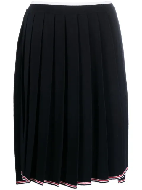 Thom Browne falda tejida con dobladillo plisado