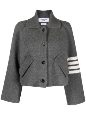 ジャケット THOM BROWNE Woman Jacket Grey FKJ083AY1002 035 Thom Browne: Women's Ripstop Bomber Jacket (Grey035) | DSMS