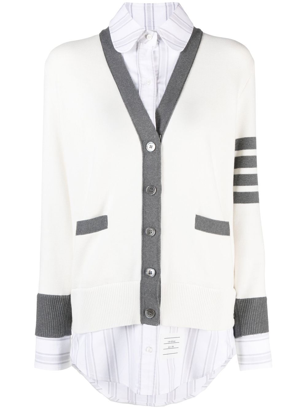 THOM BROWNE MILANO STITCH COMBO SHIRT CARDIGAN