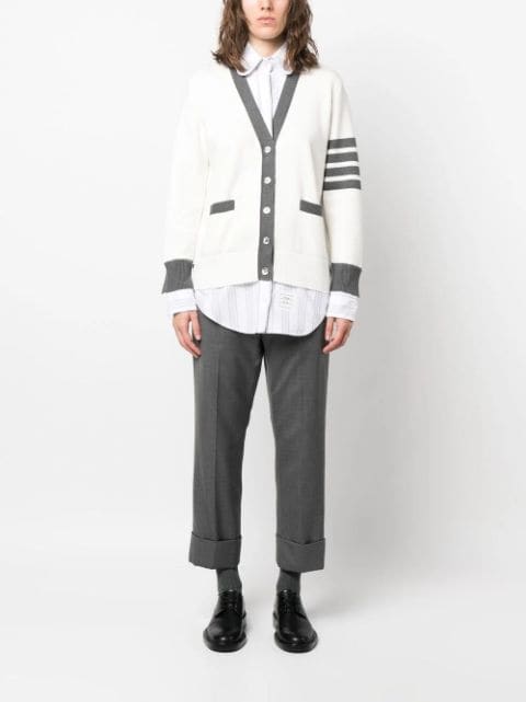 Milano-stitch oxford shirt cardigan combo