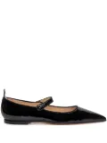 Thom Browne pointed-toe patent ballerina shoes - Black