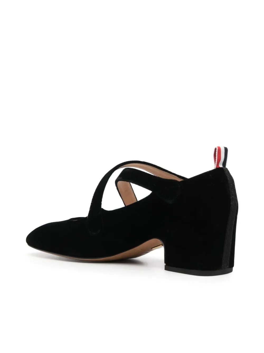 Shop Thom Browne 40mm Velvet Block-heel Sandals In Black