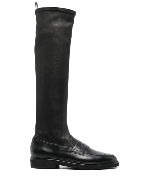 Thom Browne penny loafer knee-high boots