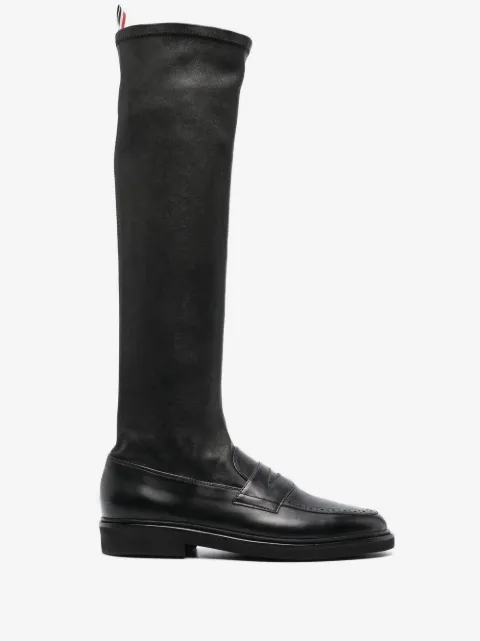 Thom Browne penny loafer knee-high boots