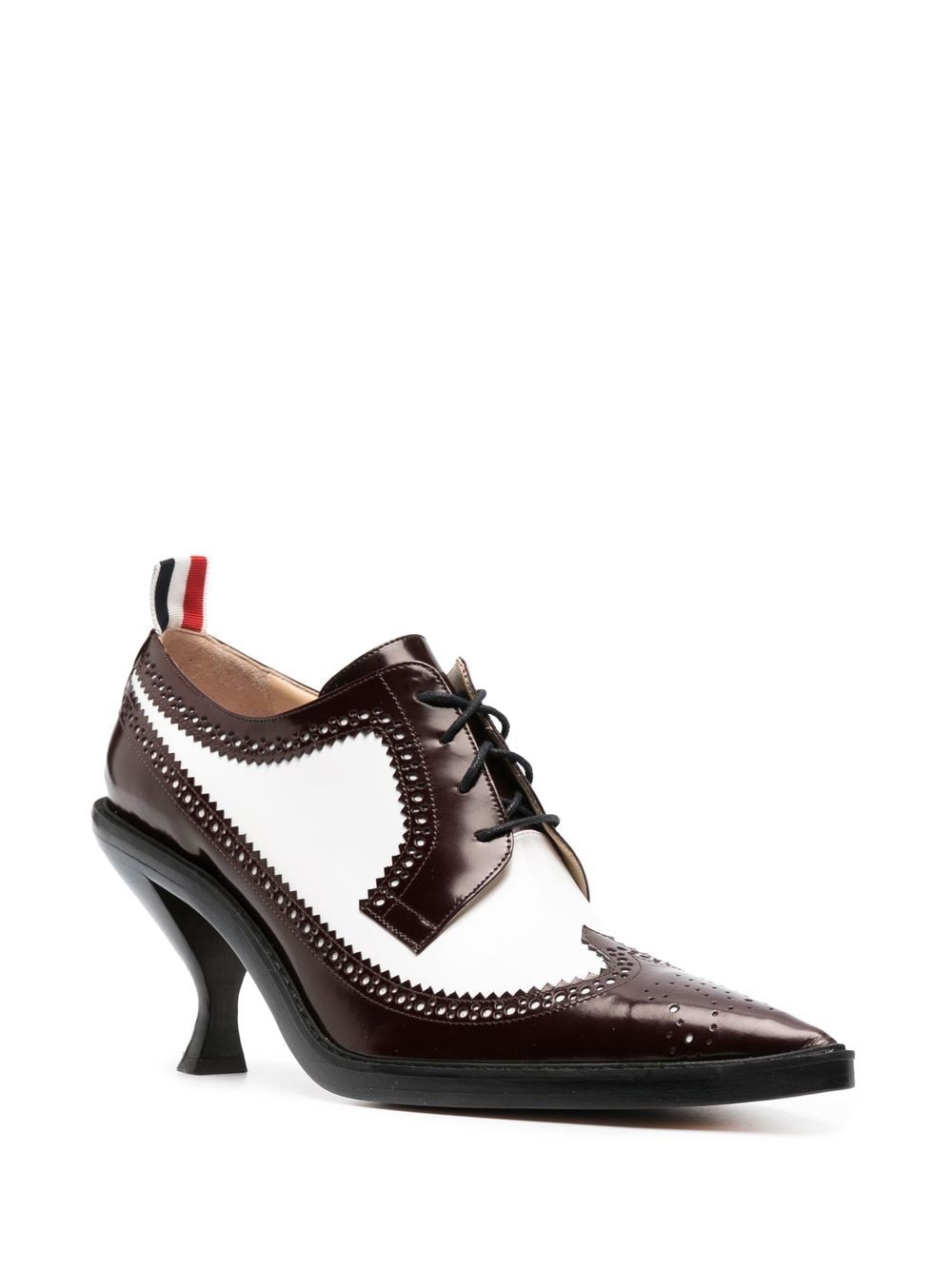Shop Thom Browne 90mm Sculpted Heel Brogues In Red