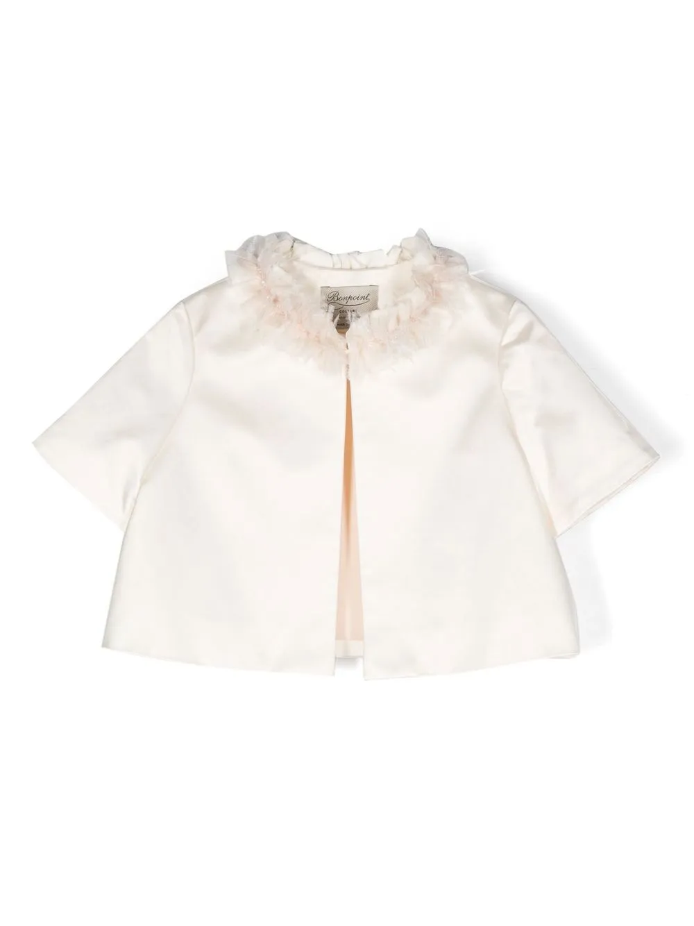 

Bonpoint ruffle-collar open-front jacket - White