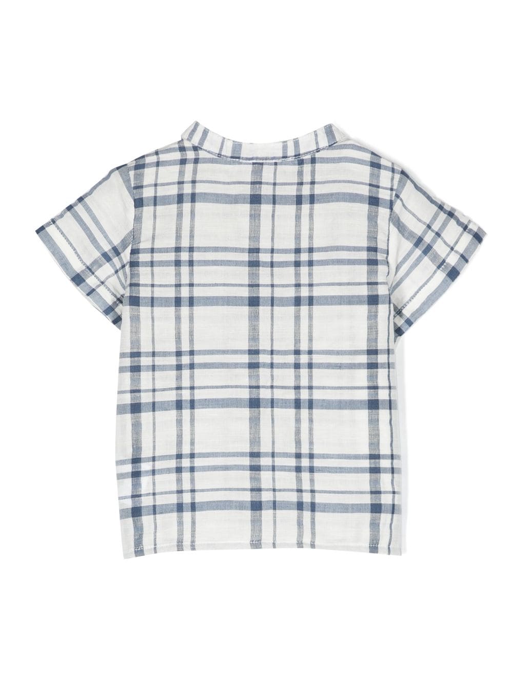 Shop Bonpoint Checked Short-sleeved Shirt In White