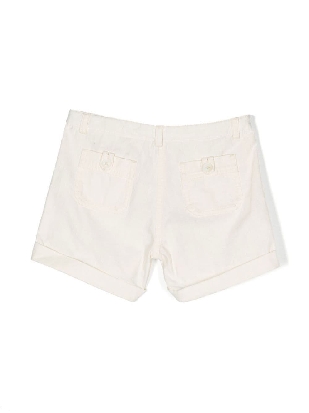 Shop Bonpoint Calista Cotton Shorts In Neutrals