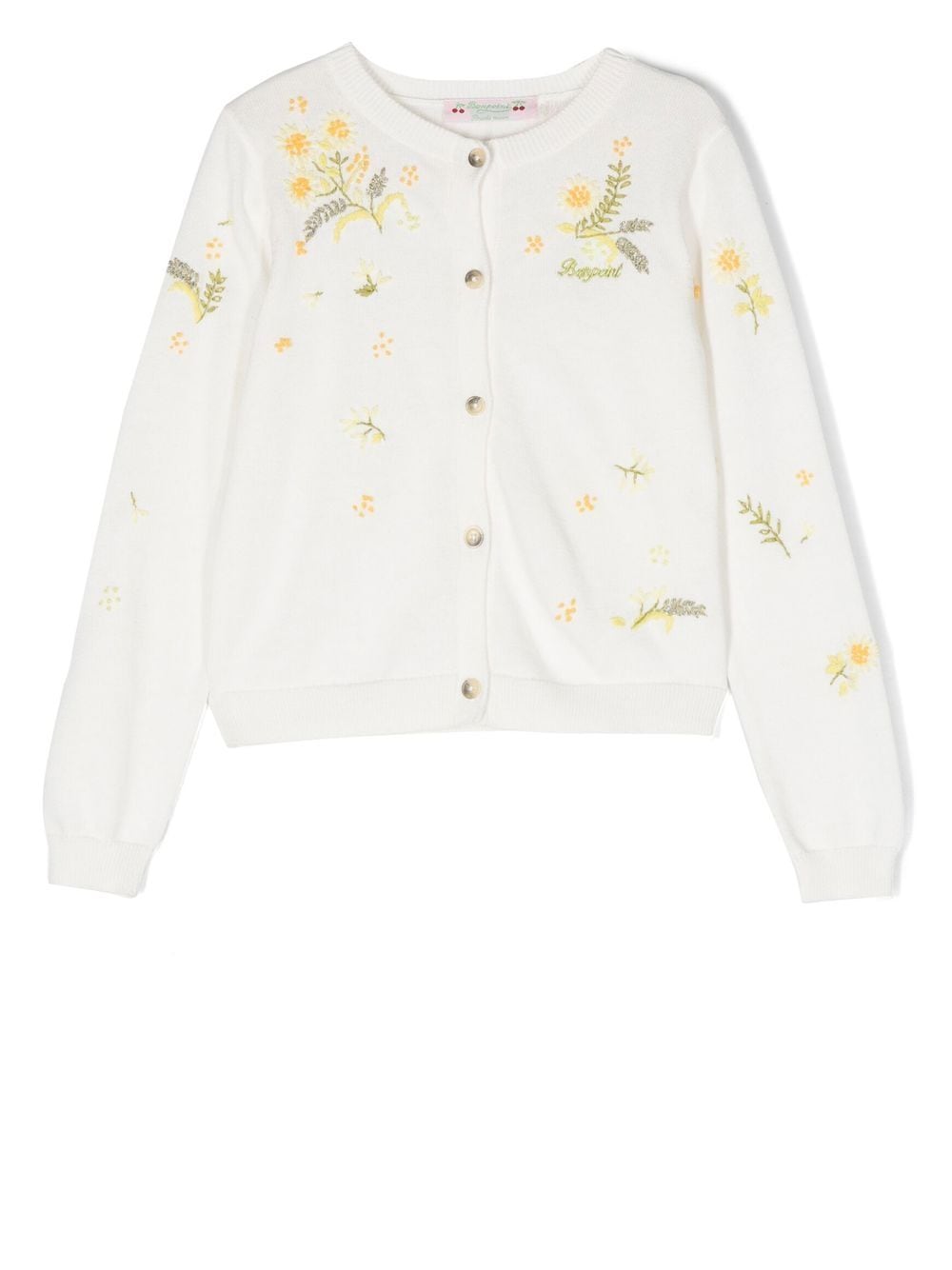 BONPOINT FLORAL-EMBROIDERED CARDIGAN
