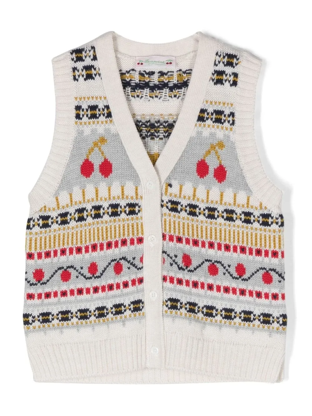 BONPOINT INTARSIA-KNIT BUTTON-FRONT waistcoat