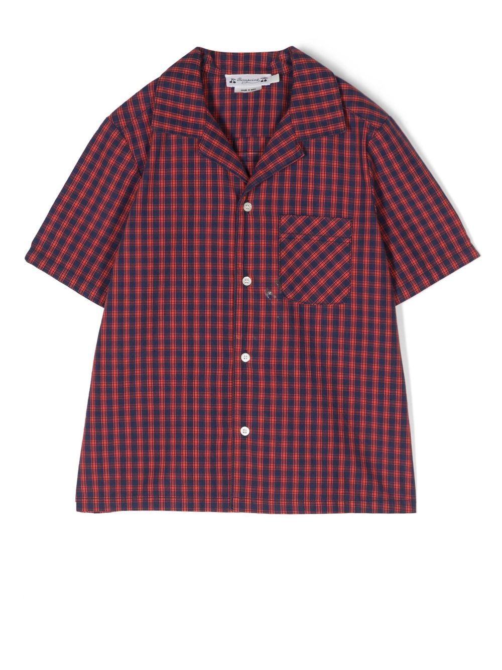 

Bonpoint check pattern short-sleeve shirt - Red