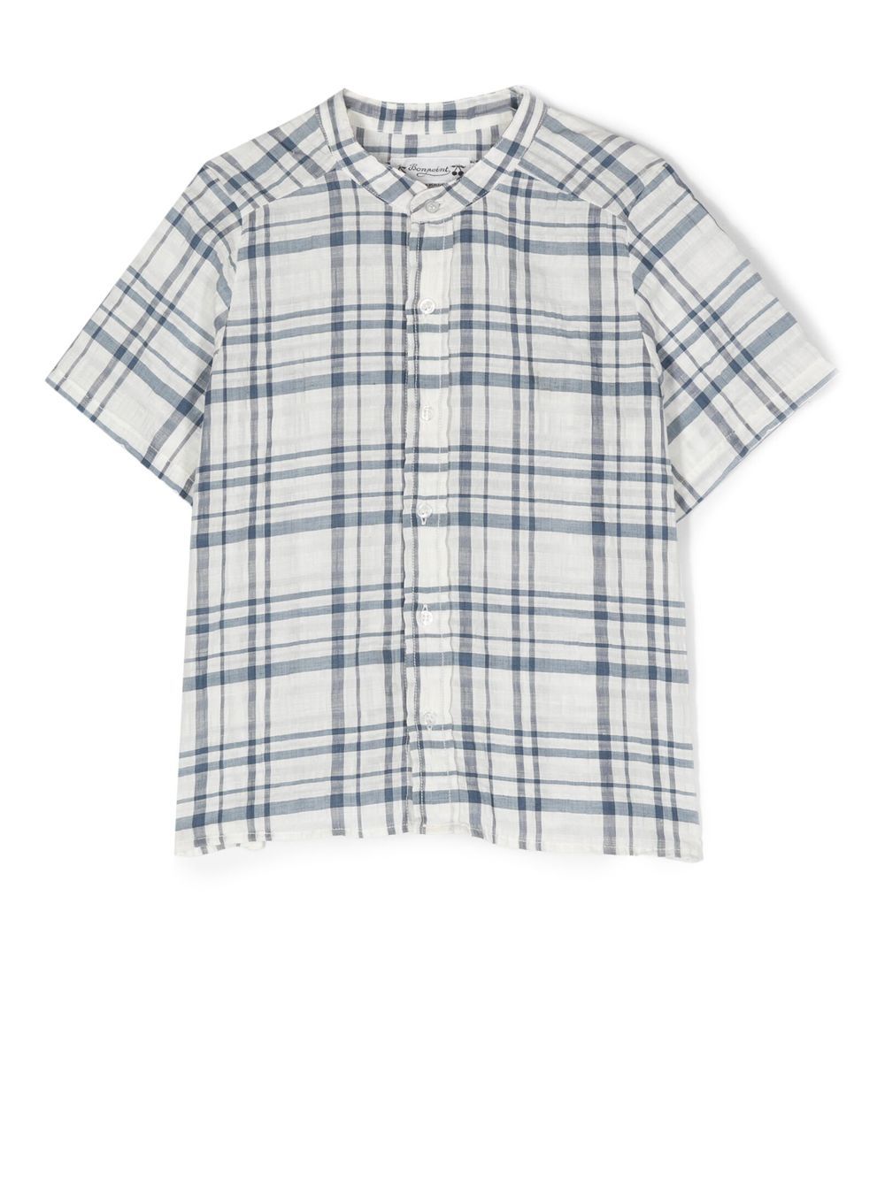 

Bonpoint Connor check short-sleeved shirt - White