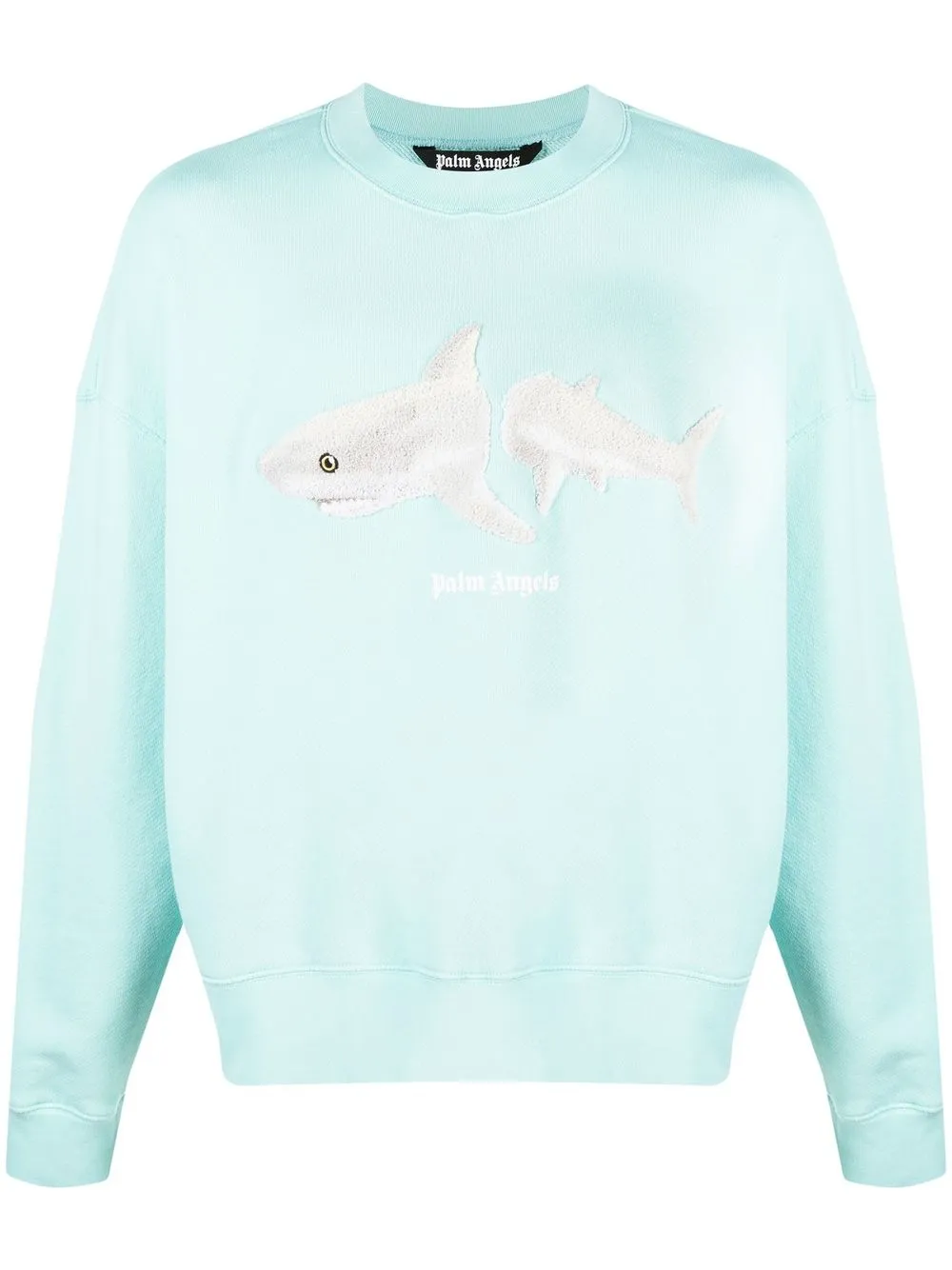 

Palm Angels embroidered-shark cotton sweatshirt - Blue