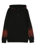 Vision Of Super Kids flame-print cotton hoodie - Black