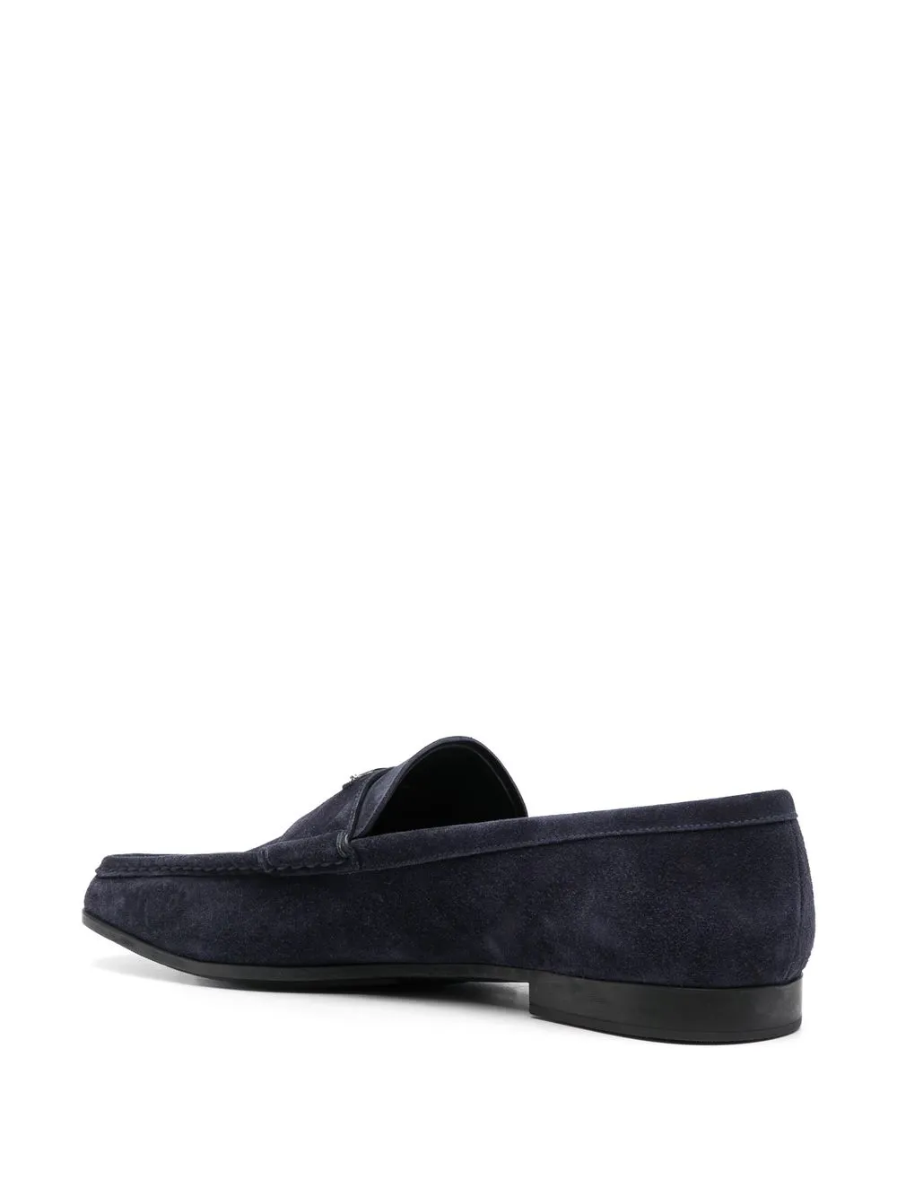 Prada logo-plaque slip-on loafers Blue