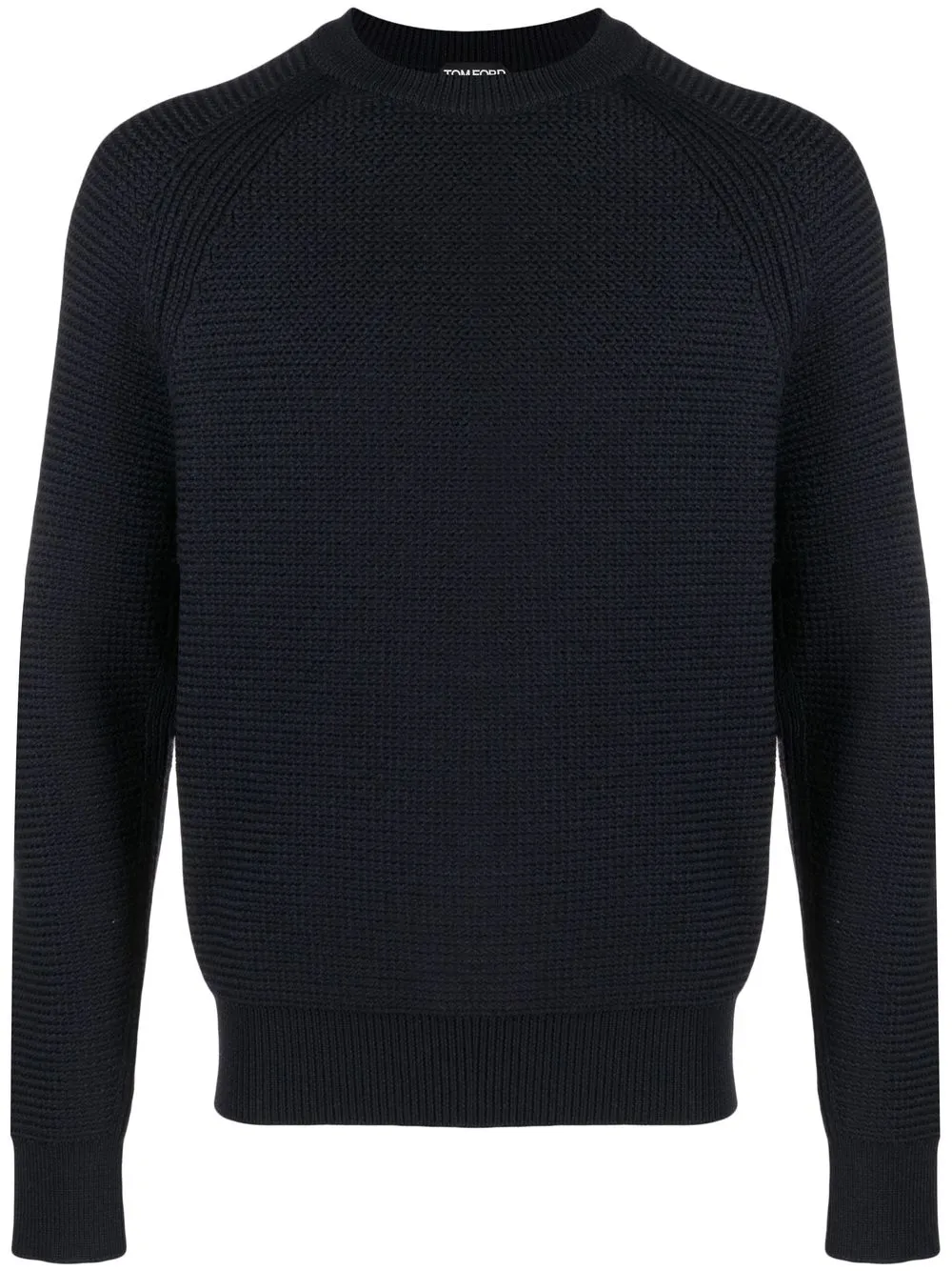 

TOM FORD purl-knit ribbed-trim jumper - Blue