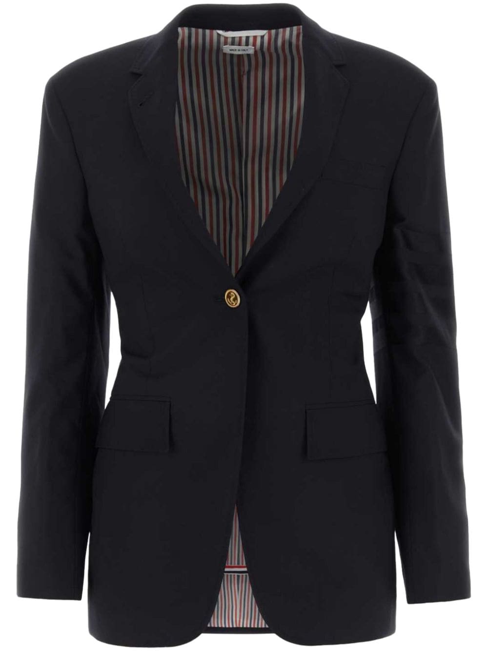 Thom Browne Blazer monopetto con dettaglio 4 righe - Blu