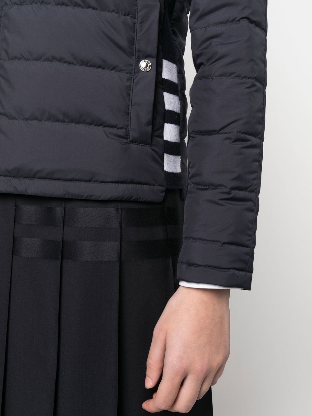 Shop Thom Browne Zipped-up Padded Jacket In Blue