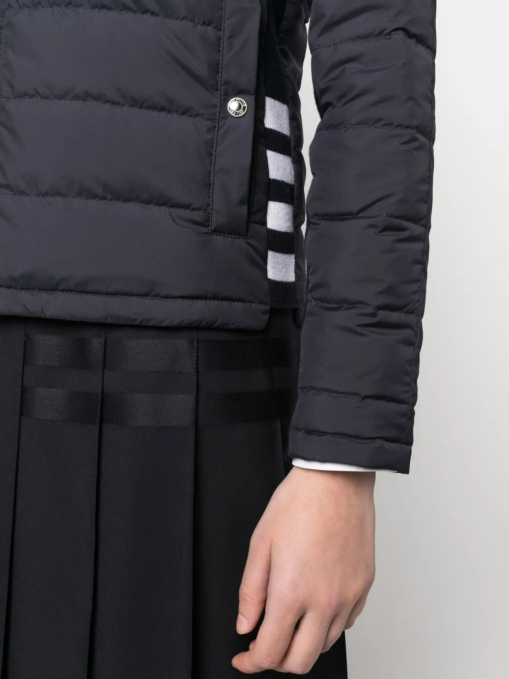 Thom Browne Packable 4-bar Down Jacket In Blue